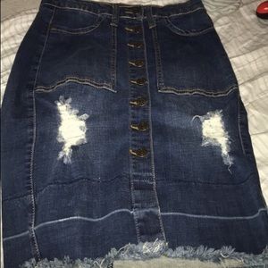 High jean skirt